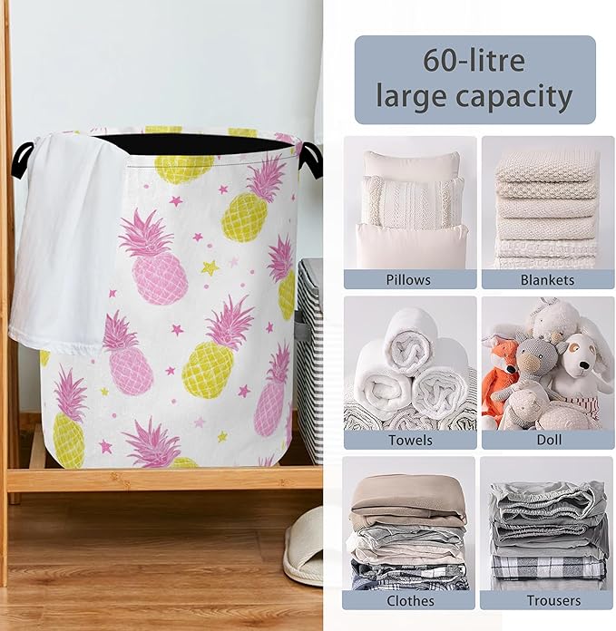 Pineapple Tropical Laundry Hamper, Dirty Clothes Laundry Basket