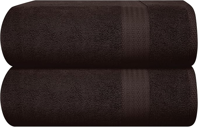 GLAMBURG Premium Cotton Oversized 2 Pack Bath Sheet 35x70-100% Pure Cotton