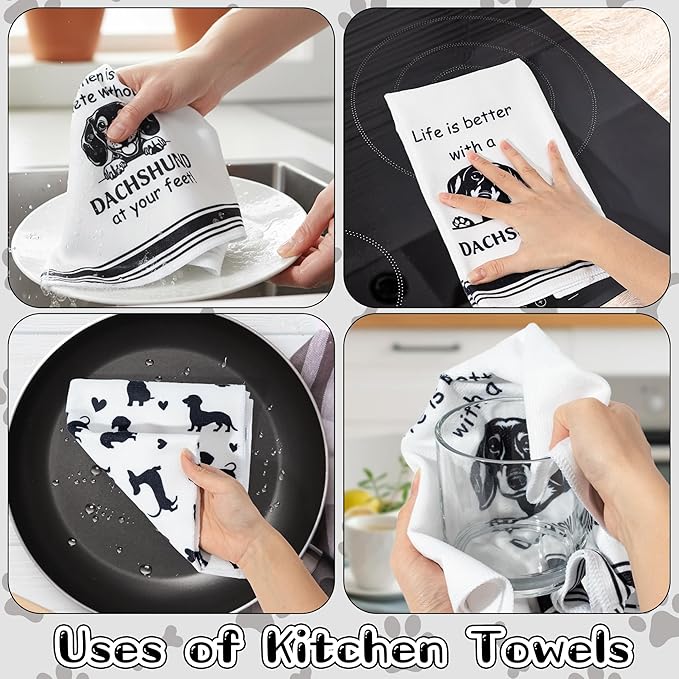 R HORSE Dachshund Kitchen Dish Towel