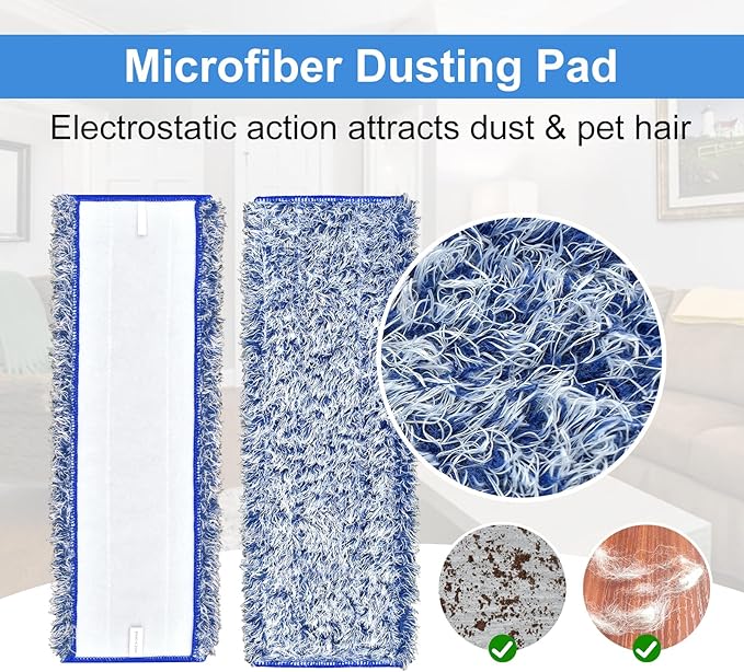 8 Pack Microfiber Cleaning Pad for Bona Mop Hardwood & Hard Surface Floors Dry