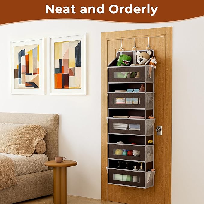 2 Packs 5-Tier Over the Door Storage Organizer