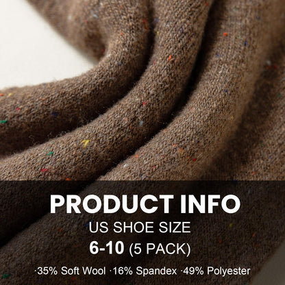 Pleneal Wool Socks for Women - 5 Pairs Womens Winter Wool Socks, Warm Winter Sock for Women Men Vintage Crew Sock Casual