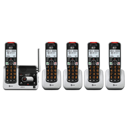 AT&T BL102-2 DECT 6.0 2-Handset Cordless Phone for Home with Answering Machine, Call Blocking, Caller ID Announcer, Audio Assist, Intercom, and Unsurpassed Range, Silver/Black