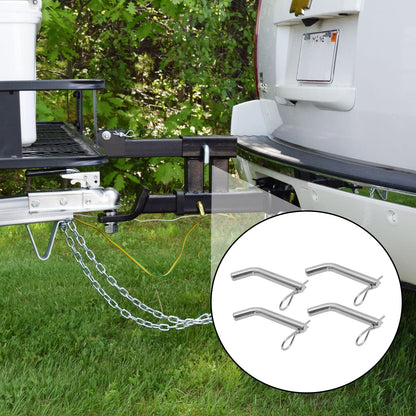 SYOWADA 4Pcs Steel Trailer Hitch Pin & Clip with Grooved Head Fits 2 Or 2-1/2-Inch Receiver, 5/8-Inch Diameter Trailer Hitch Pin for Towing