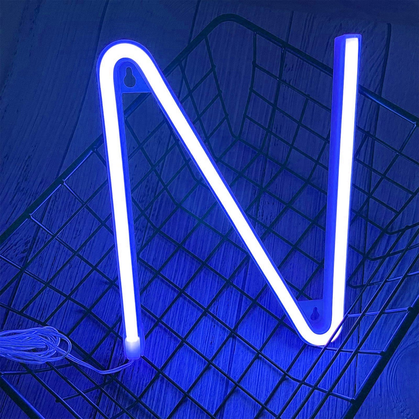 Neon Signs, ENUOLI Letters Light Neon Letters Marquee Letters with Lights Blue Light Up Signs for Wall Decor Christmas Party Bar Decorations Lights for Wedding Birthday (N)