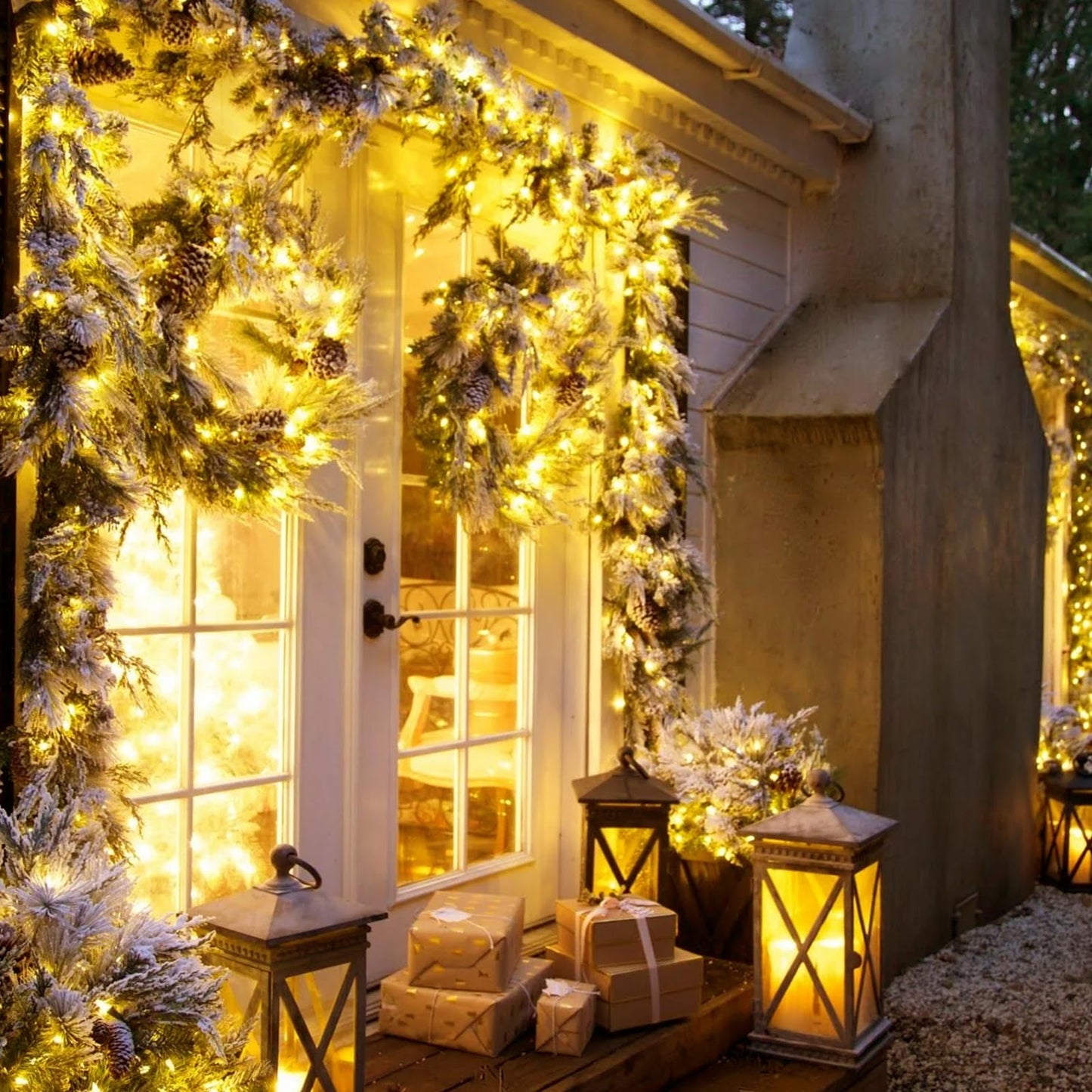 Dailyart 1200 LED Christmas Lights - 95 Ft Indoor Outdoor Cluster Lights with 8 Modes - Warm White Plug in Fairy String Lights with Timer Twinkle Lights for Christmas Tree Wedding Xmas Decorations