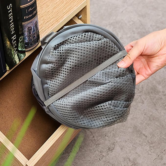The upgraded pop-up laundry basket features a breathable side pocket mesh design