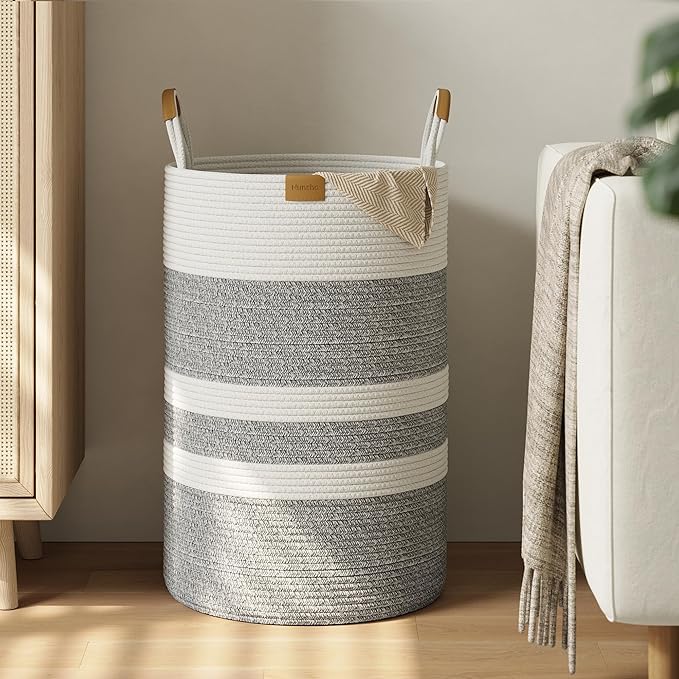 75L Striped Laundry Hamper