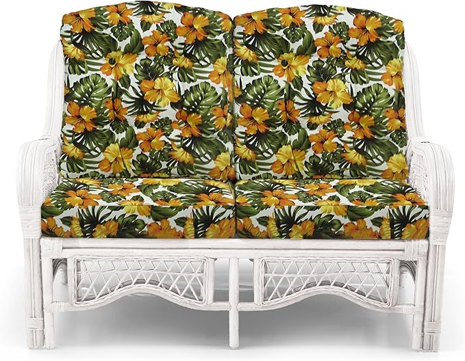 Malibu Lounge Loveseat Sofa Natural Rattan Wicker Handmade Design