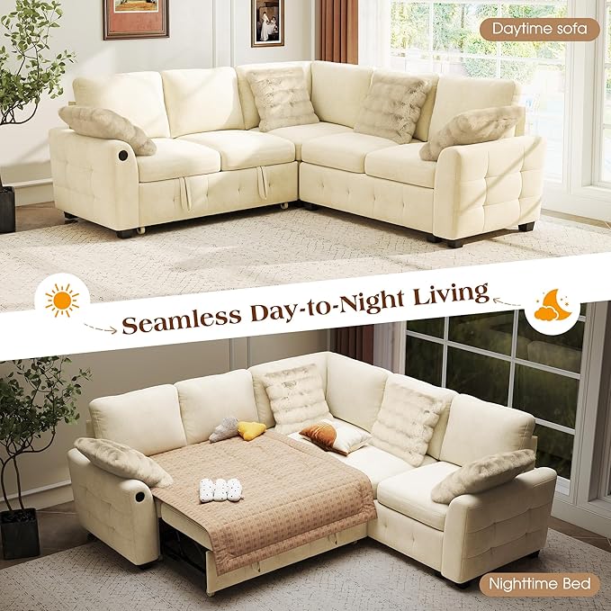 Ihanherry L-Shaped Sectional Sofa Bed