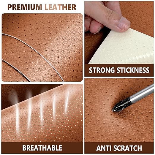 Leather Repair Patch, Breathable Perforated Self Adhesive Repair Patch