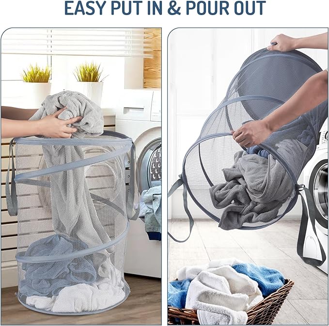 Seiritex Mesh Popup Laundry Hamper 115L Collapsible Laundry Basket Extra Large