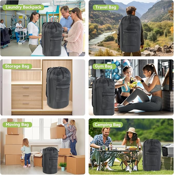 OTraki Large Laundry Backpack 100L Heavy Duty Travel Laundry Bags Hamper Bag