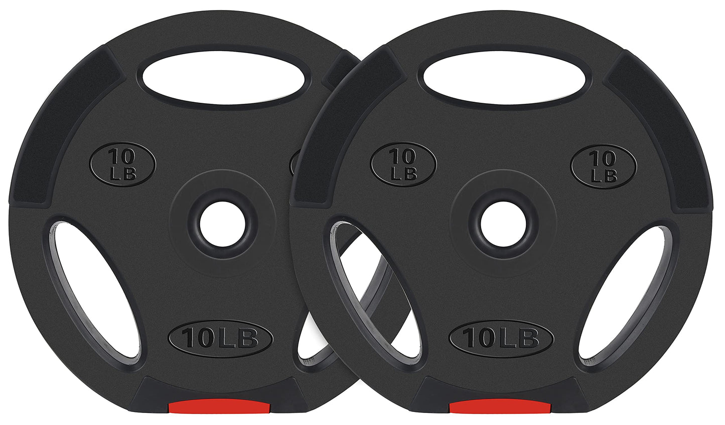 Signature Fitness Vinyl Standard 1-Inch Plate Weight Plate for Strength Training and Weightlifting, 10-Pound, Pair