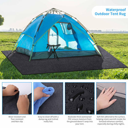BREENHILL 2 Pack Camping Tent Carpet Mat, (7'4" x 8'4") Inside/Outside Tent Rug,Protective Waterproof Liner Keeps You Warm & Dry, Outdoor Camping Floor Rug Accessory,Trimmable Material