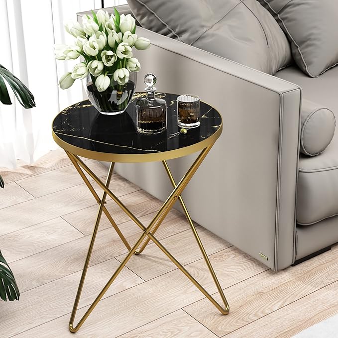 HLR Modern Round Side Table, End Table