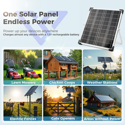 Voltset Solar Panel Kit 20W 12V, Solar Battery Trickle Charger Maintainer, Waterproof Solar Panel + Upgrade Charge Controller + Adjustable Mount Bracket for Boat RV Motorcycle Marine