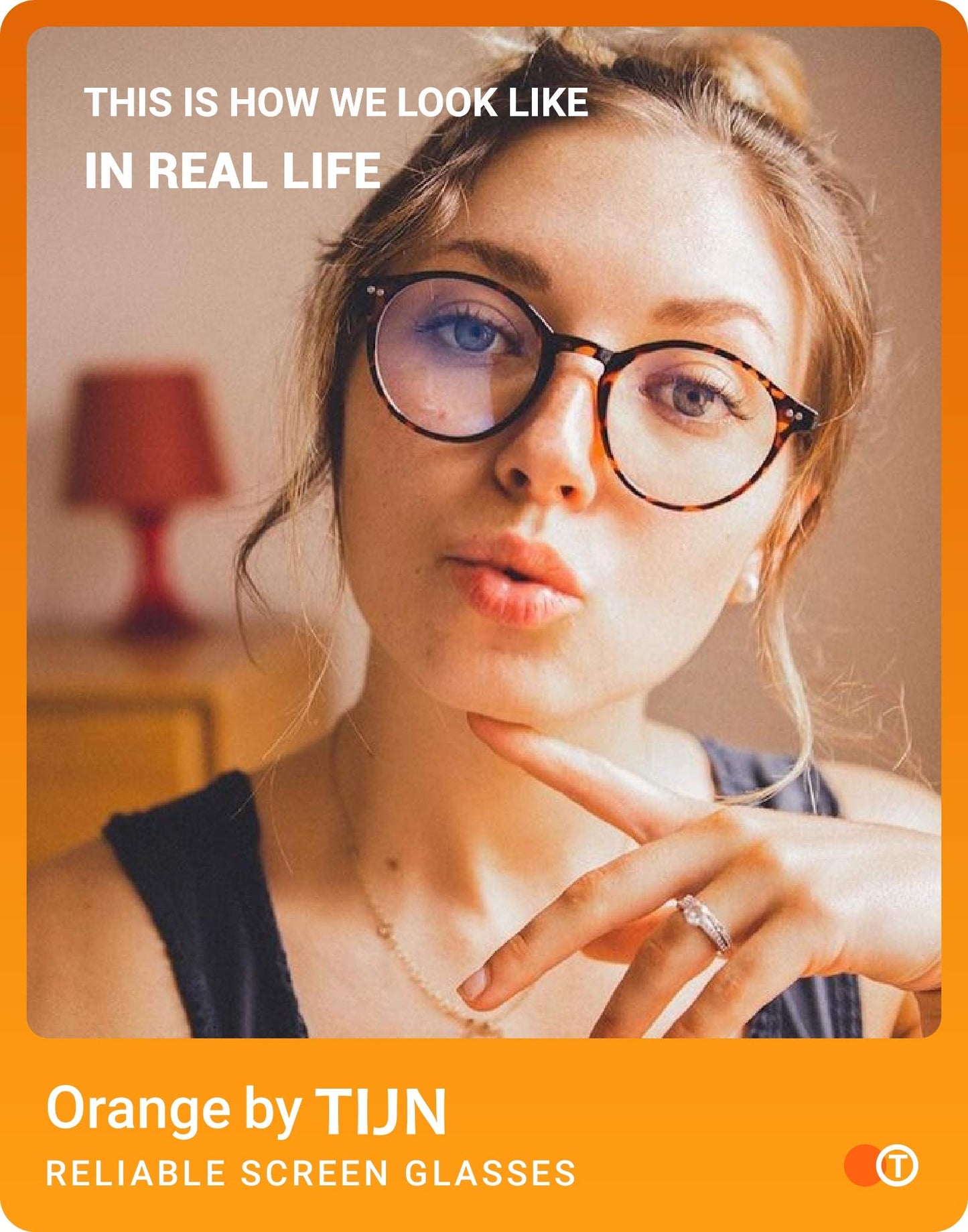 TIJN Blue Light Blocking Glasses Men Women Vintage Thick Round Rim Frame Eyeglasses(Whiskey Tortoise)