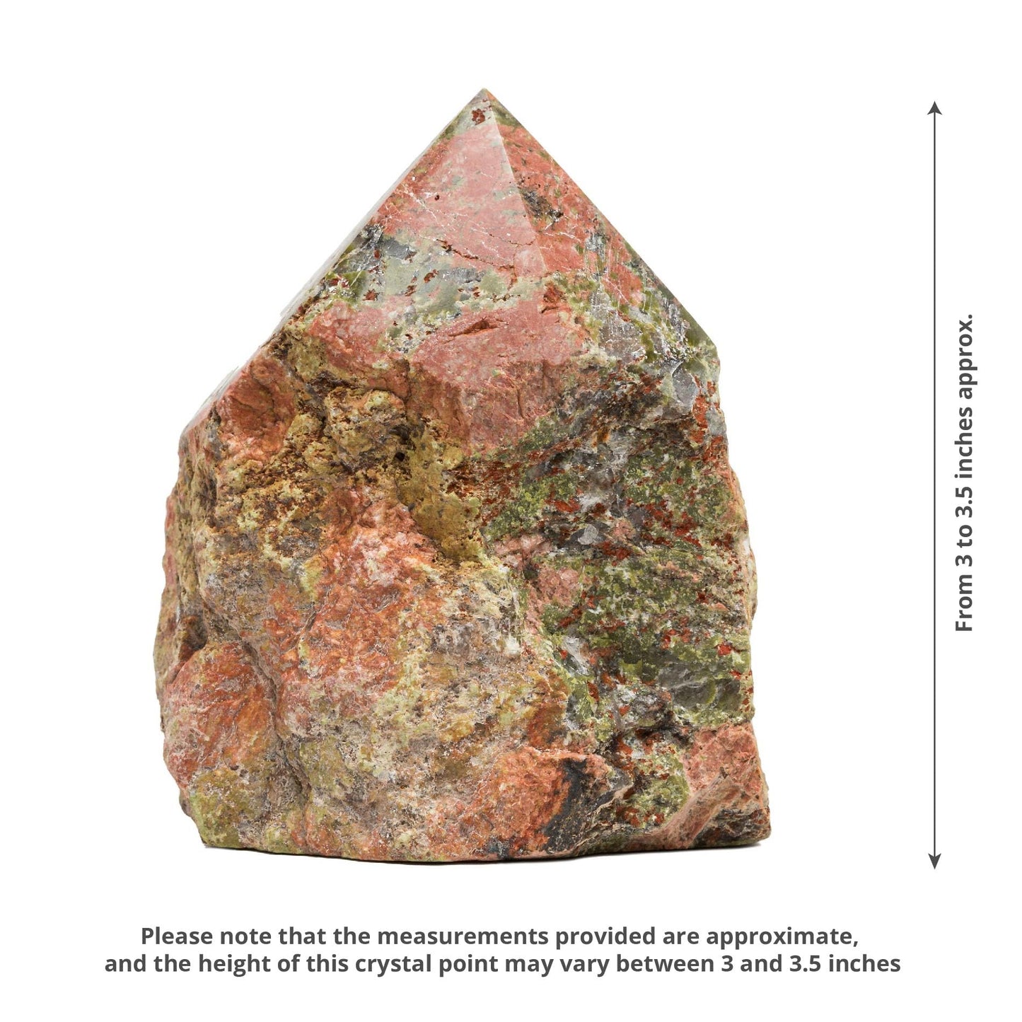 SAMSARI 2 Pcs of Unakite Crystal Points (3 to 3.5 inches Height) – Healing Stones for Meditation, Yoga, and Spiritual Practices – Natural Unakite Gemstones
