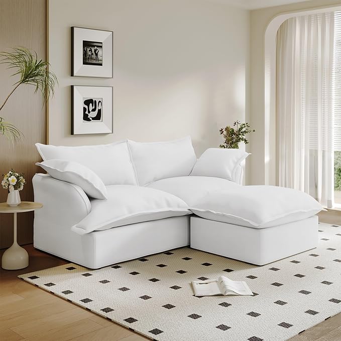 Waterproof Cloud Couch, 2 Seat L Shape Stain Resistant Modular Sectional Couch