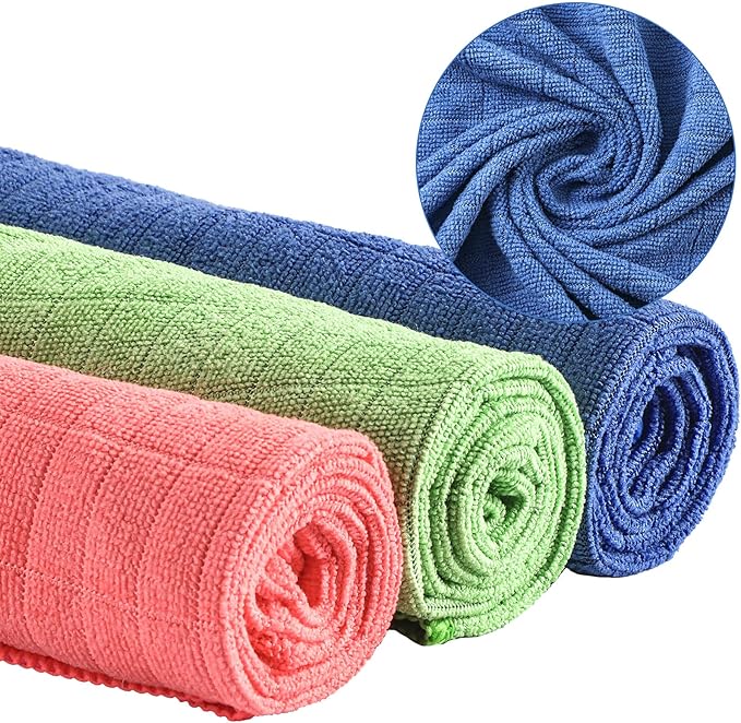 Nuanchu 20 Pieces Extra Large Microfiber Cleaning Cloth Rags Towels Bulk 20 x