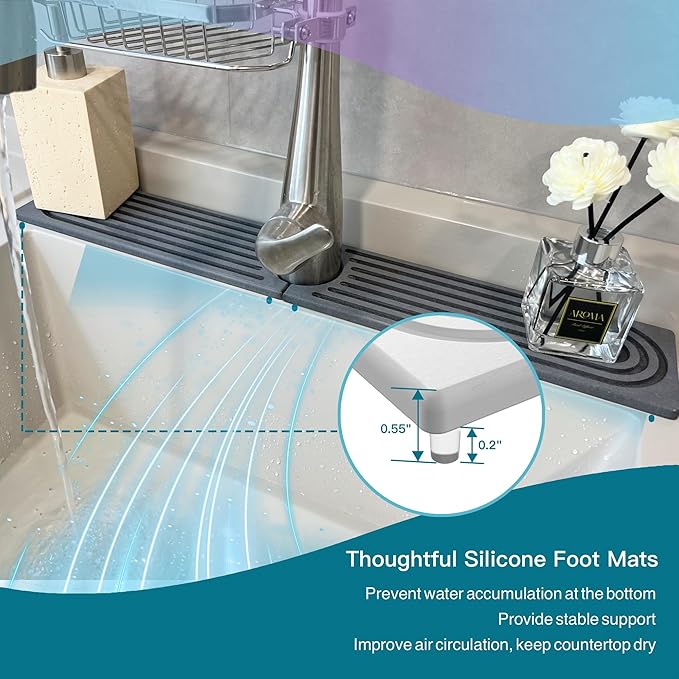 Faucet Mat for Kitchen Sink, Stone Drying Mat for Kitchen Counter, Stone Mat