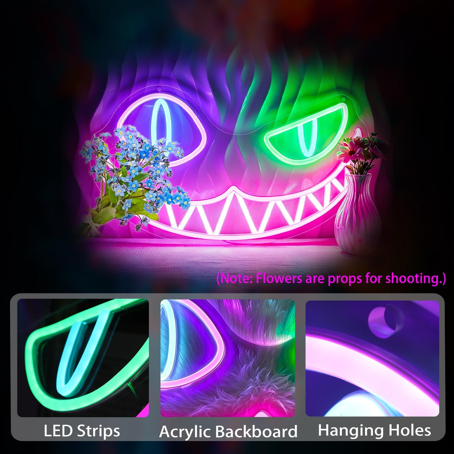 Bkuupau Neon Sign, Cat Neon Signs for Wall Decor - Dimmable LED Light Signs Home Decor for Bedroom, Man Cave, Gaming Room, Party, Club, Bar Decoration - Christmas Halloween Easter Gift
