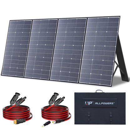 ALLPOWERS SP037 400W Portable Solar Panel, 23% Efficient IP66 Waterproof Foldable for RV Camping Home & 12V Systems, Compact Power Solution