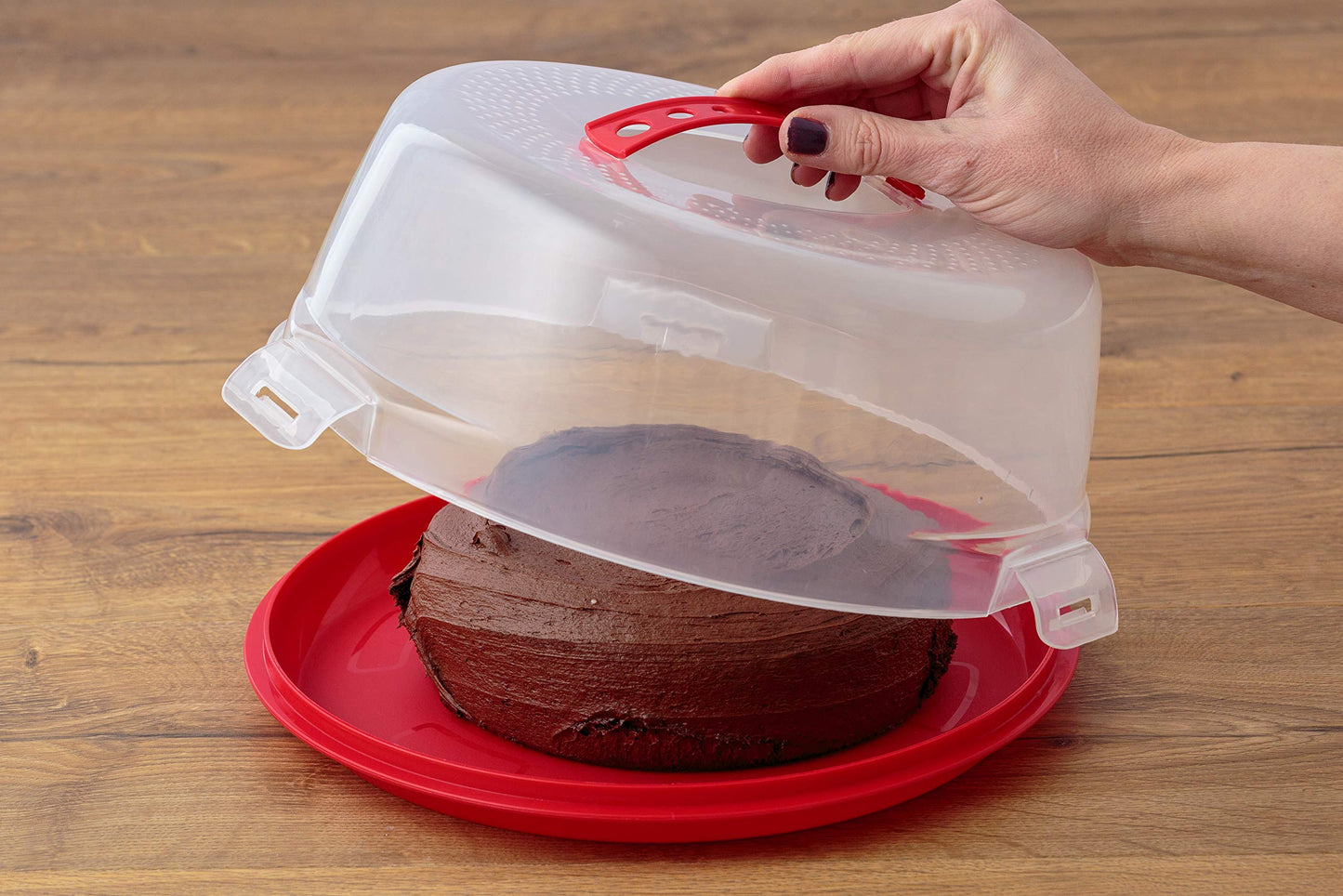 Mason Cash Cake Caddy with Clear Lid – Secure Cake Storage & Transport Container | Serve & Display on the Same Base | Ideal for Bakes, Treats & Special Occasions