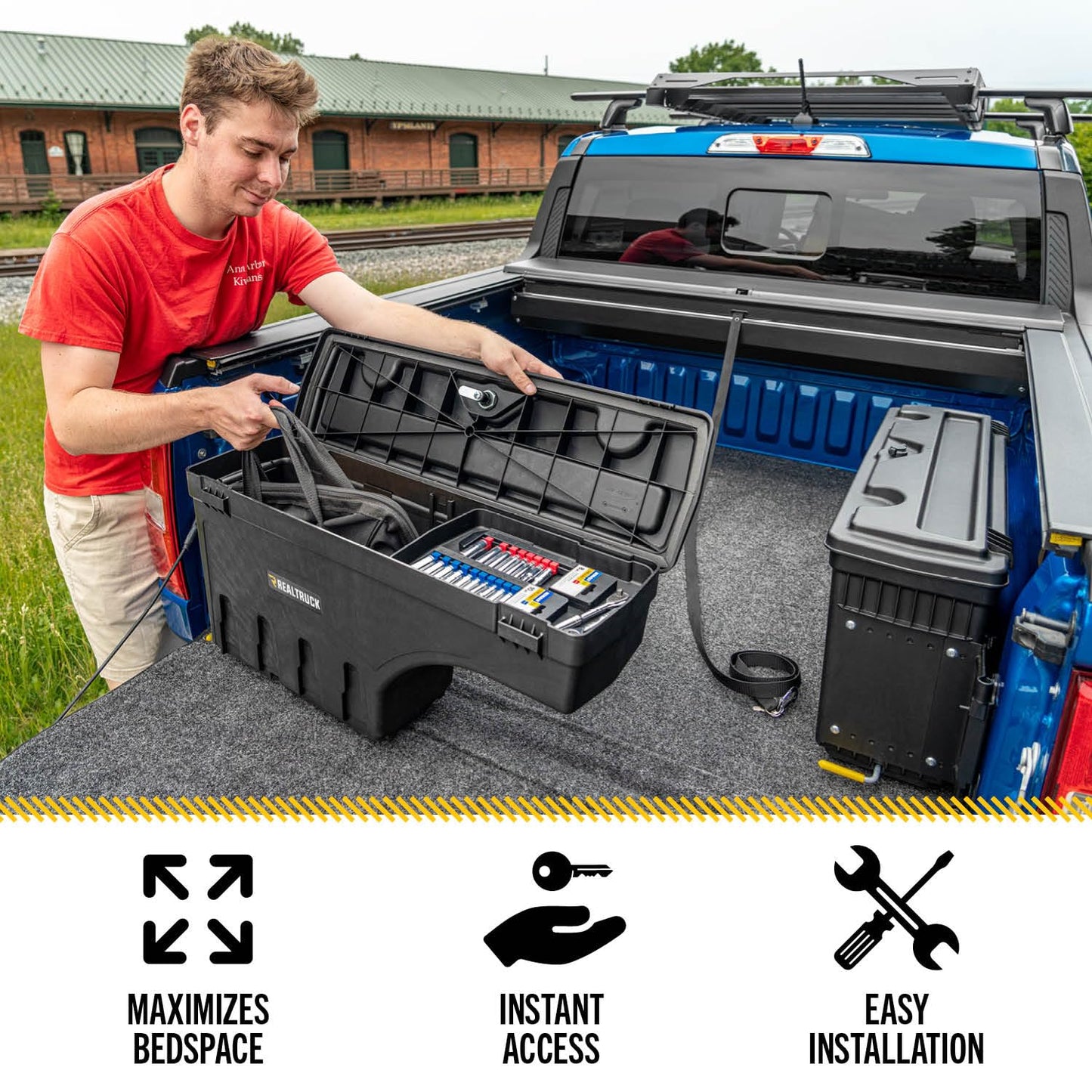 UnderCover SwingCase Truck Bed Storage Box | SC103D | Fits 2015 - 2022 Chevy/GMC Colorado/Canyon Drivers Side, Black