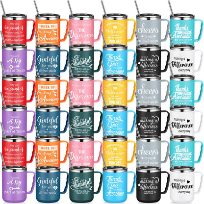 Umigy 36 Pcs Employee Appreciation Coffee Mug Gift Bulk Thank You 17oz Drinking Cup Stainless Steel Insulated Travel Tumbler Graduation Thank You Gifts for Nurse Women Teacher Coworker Staff