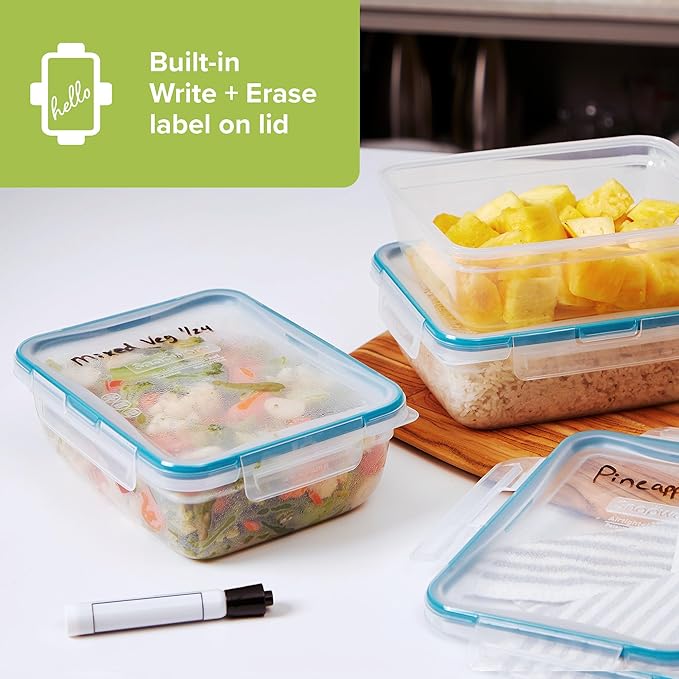 Snapware Plastic Total Solution 3-Pack Food Storage Containers Set, Leakproof &