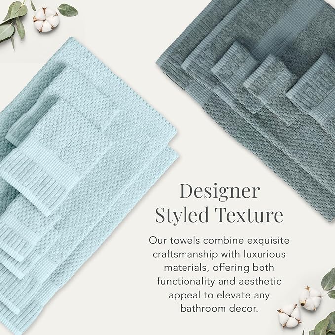 NY Loft 100% Cotton Towel Set 6 Piece | Super Soft & Absorbent Quick-Dry 2 Bath