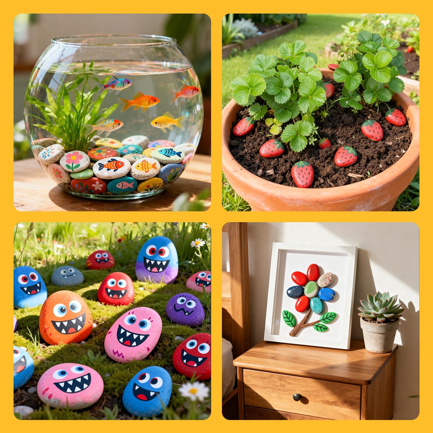 Simetufy 60 PCS Rocks for Painting, 1-2" Natural Flat DIY Painting Rocks, Smooth Stones for Crafts, Arts,Decoration, Kindness Rocks Garden Decoration