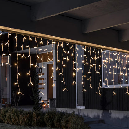 FGDECORJOIE Icicle Lights for Outdoor with White Wire 150 Count Incandescent 10 Feet Length Indoor/Outdoor, Patriotic Christmas Party Festival Bar