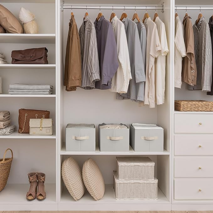 StorageWorks Storage Baskets for Shelves, Fabric Storage Bins, Closet