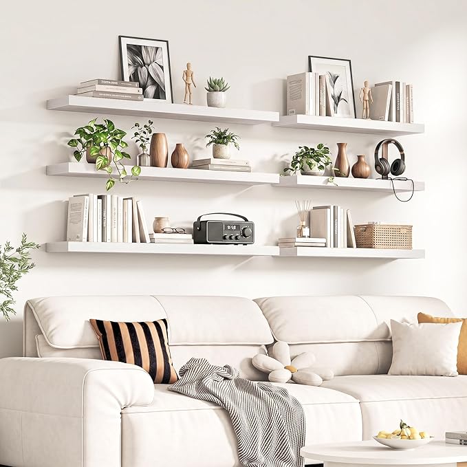 Fun Memories 55Inch Long Floating Shelves, 8 Inch Deep Shelves