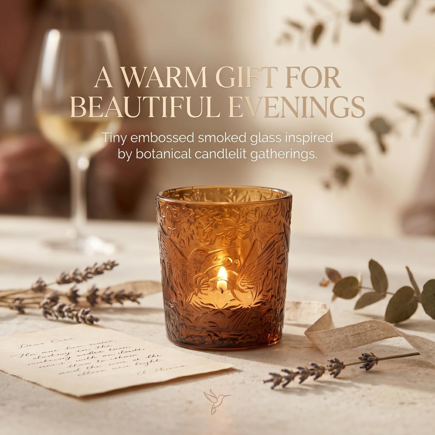 Mocha Hummingbird Tealight Holders, 6 Pack
