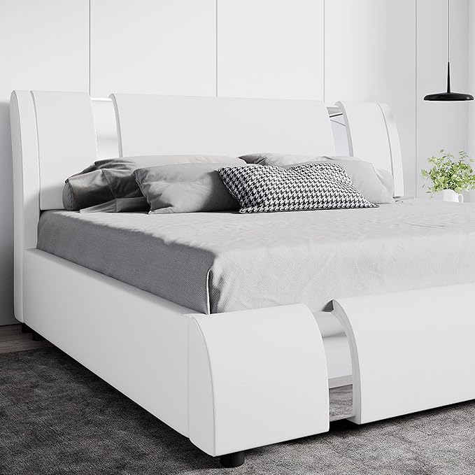 SHA CERLIN Queen Platform Bed Frame