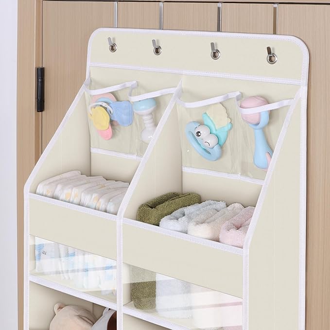 Univivi 5-Shelf Fabric Baby Door Storage Over Door Hanging Organizer