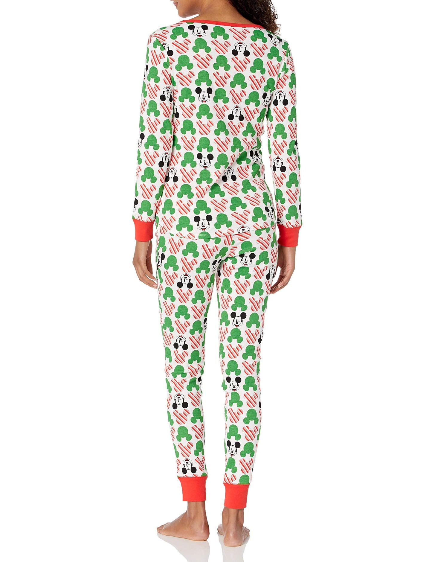 Amazon Essentials Disney | Marvel | Star Wars Women's Snug-Fit Cotton Pajama Sleepwear Sets, Mickey - Womens Snug-fit, Medium