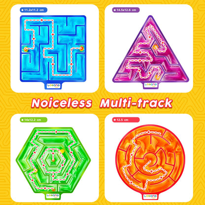 Squishy Toys Sensory Fidget Toys for Kids: 4 Pack Maze Sensory Toys for Autism - Fidget Toys with Filled Goo for Calming Down Classroom Travel