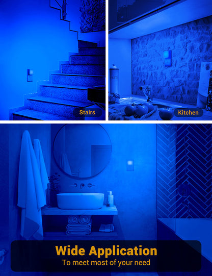 JandCase Night Lights Plug into Wall 2 Pack, Plug in Night Light with Dusk-to-Dawn Light Sensor, 3000K Soft White 0.3W, LED Nightlight for Bathroom, Adult, Hallway