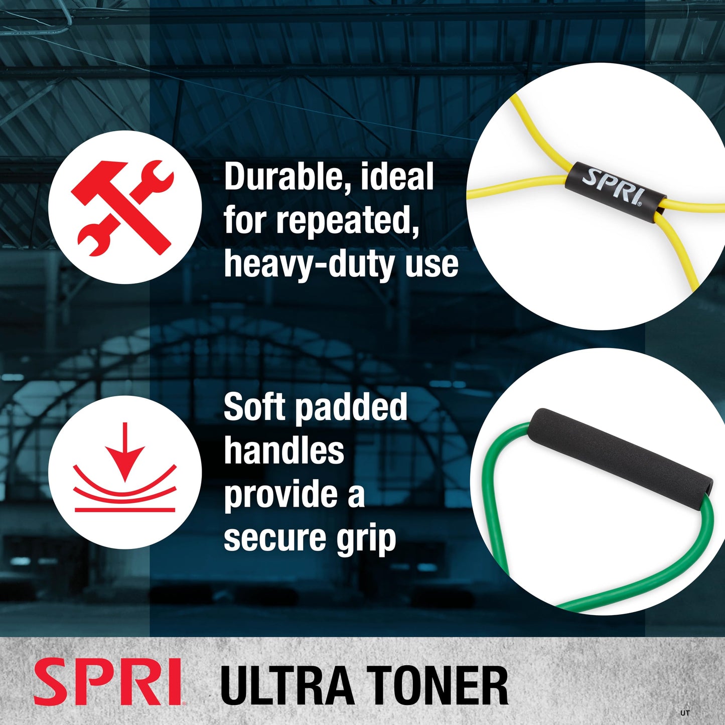 SPRI Ultra Toner Figure 8 Resistance Band with Padded Handles Great for Stretch, Exercise, Fitness Training, Yoga, Resistance Weights, Therapy, Gym or Home Workout Equipment.