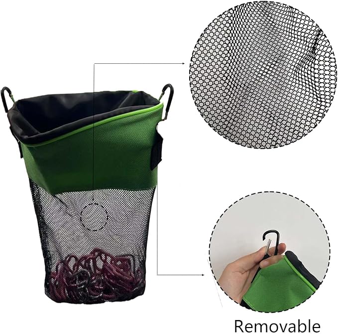Mesh Clothespin Bag with Drawstring, Hanging Laundry Pin Storage Organizer