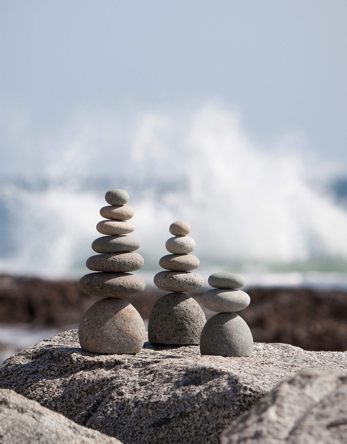 Garden Age Supply Natural River Rocks Stacked Stone Balanced Rock Cairn Sculpture - Zen Stones Meditation Cairn (Septuple)