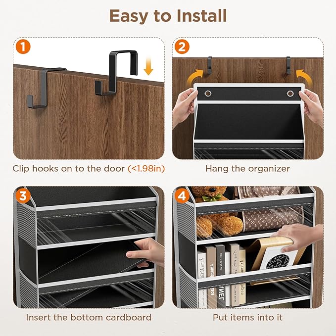 Over The Door Organizer, 6 Shelf Door Hanging Organizers