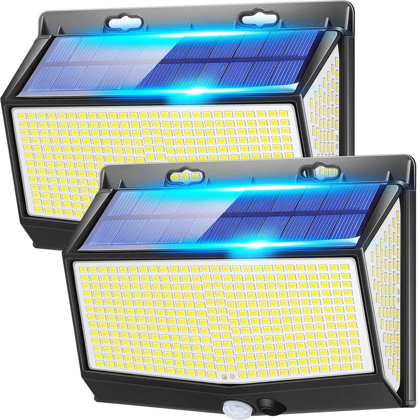 One Fire Solar Lights Outdoor, 468LED+2000LM Super Bright Solar Security Lights with Motion Sensor, 3 Modes Garden Lights Solar Powered Waterproof IP65