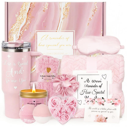 Mothers Day Gifts for Mom Wife Grandma Daughter Friends Sister, Happy Birthday Gifts for Women Mom Her Friend Sister Wife Grandma, Self Care Gift Get Well Relaxing Spa Gift Basket Set