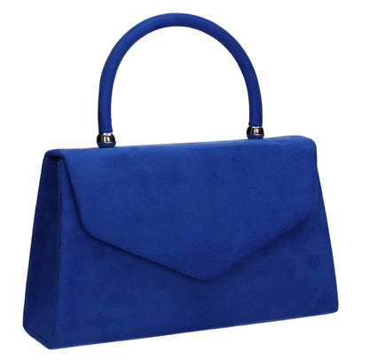 SwankySwans Women's Kendall Suede Clutch Bag, Royal Blue, One Size